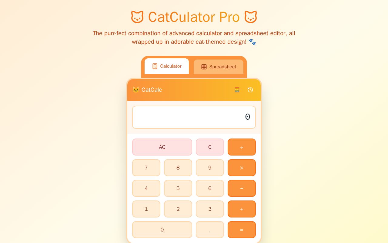 Preview of CatCulator Pro