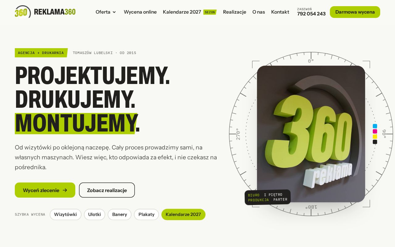 Preview of reklama360: agencja reklamowa i drukarnia w Tomaszowie Lubelskim