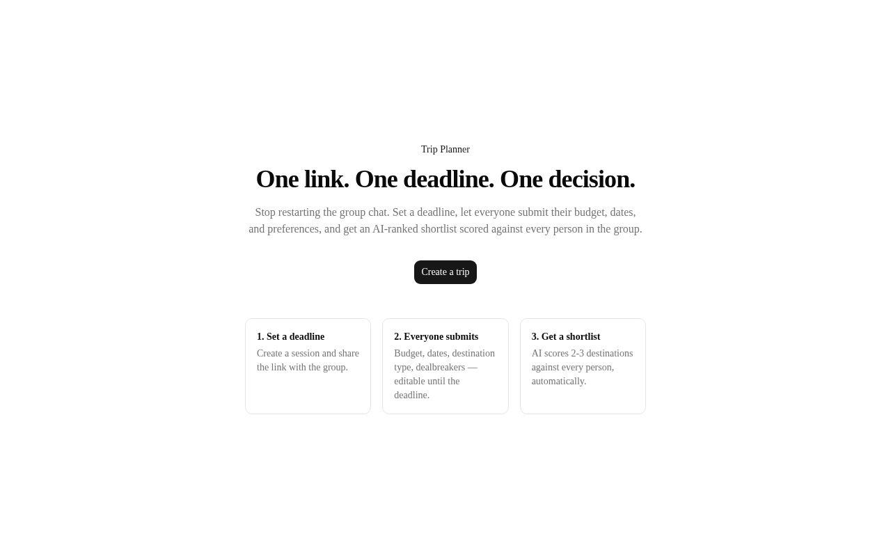 Preview of Trip Planner