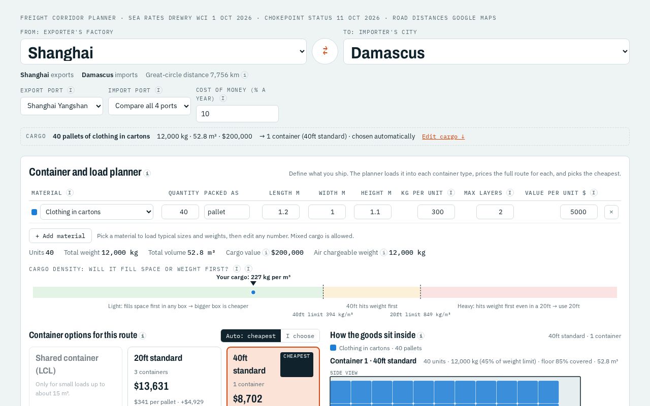 Preview of Freight Corridor Planner