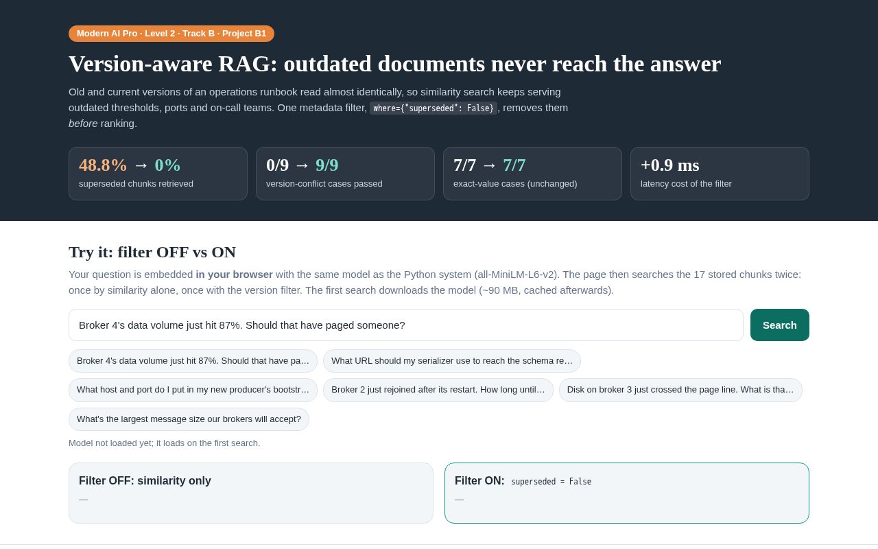 Preview of Version Aware Rag