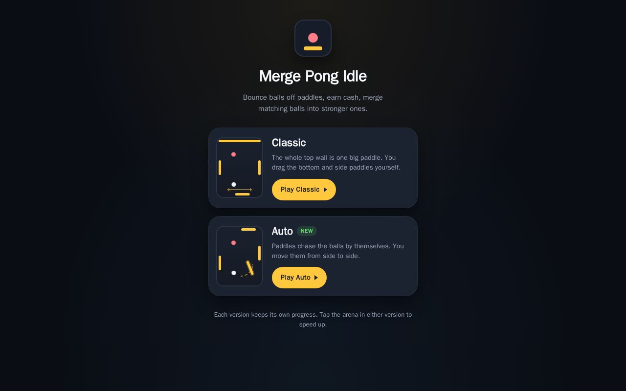 Preview of Merge Pong Idle