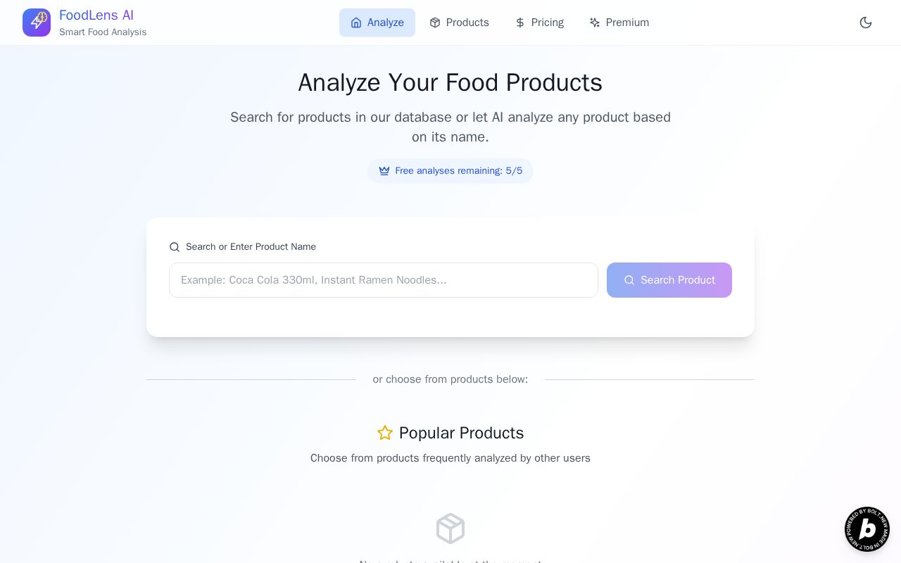 Preview of FoodLens AI