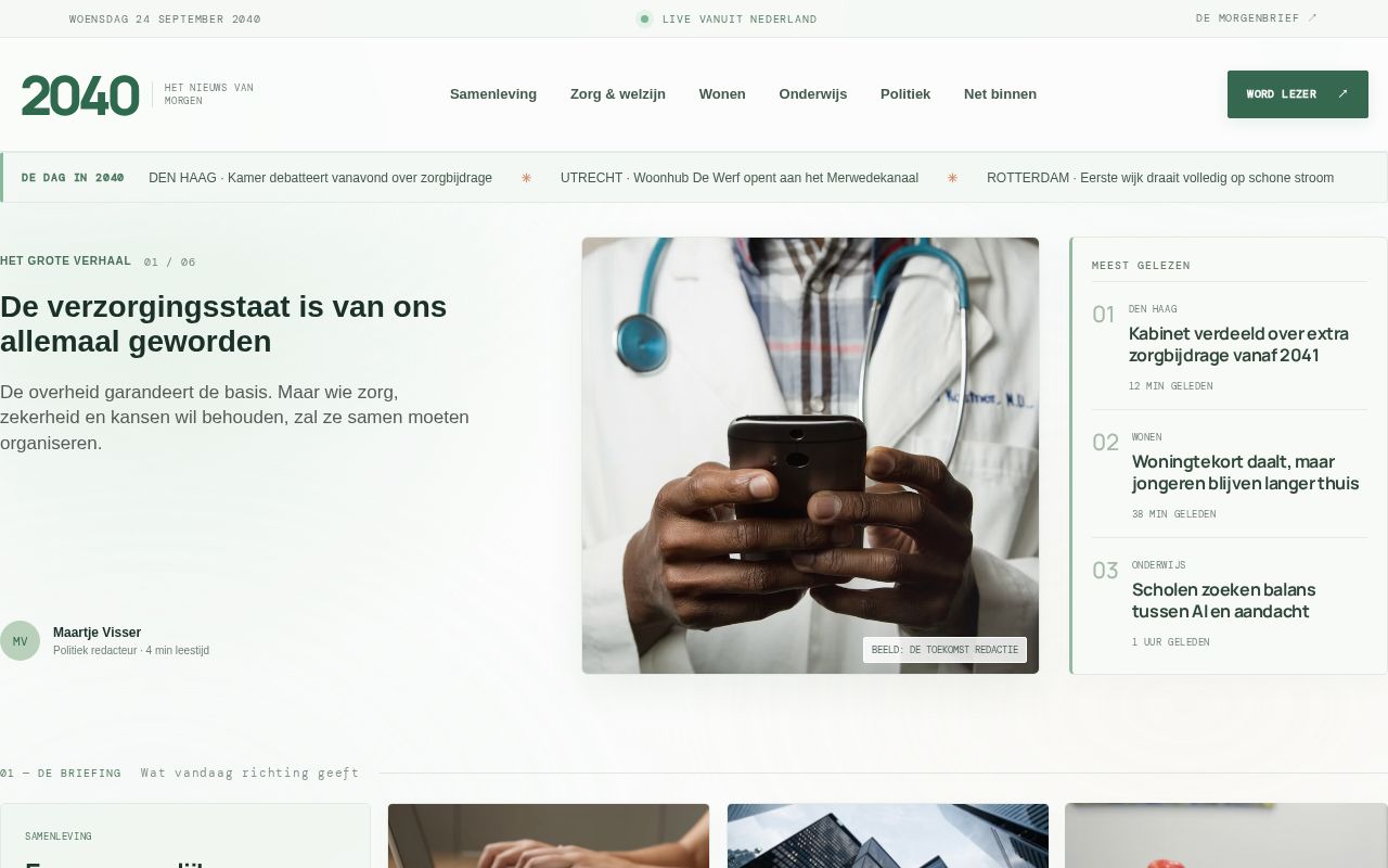 Preview of Nieuwswebsite 2040