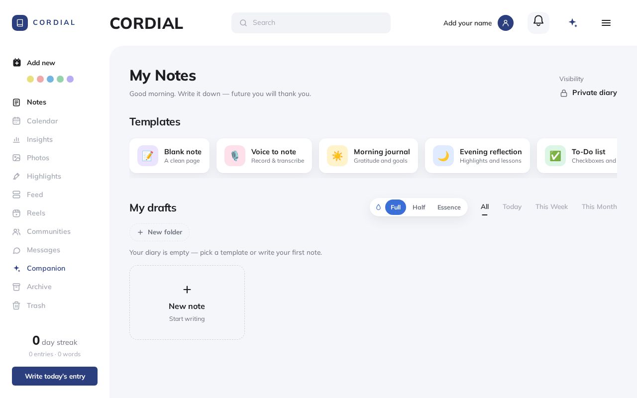 Preview of Web Diary