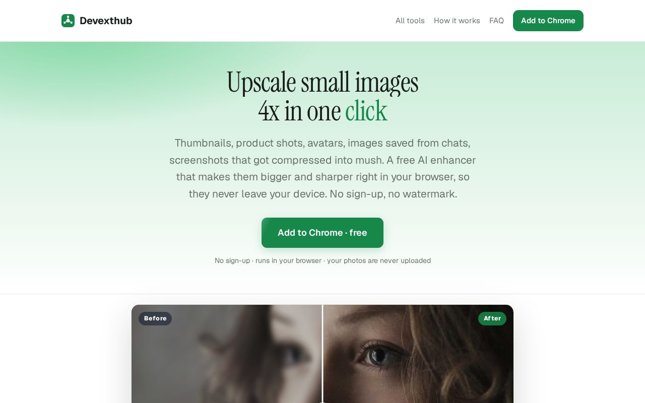 Preview of Claude Plugin Image Enhancer