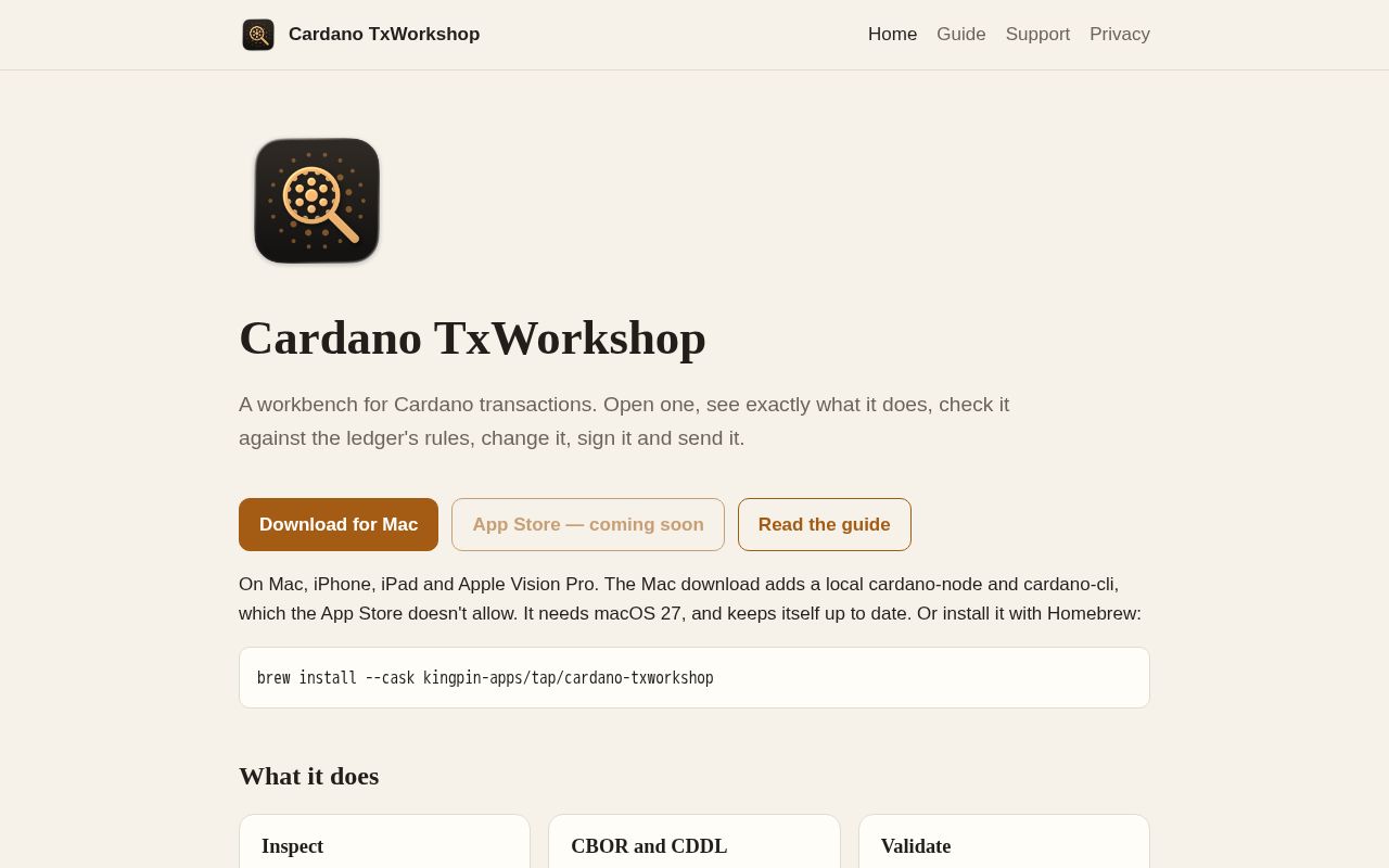 Preview of Swift Cardano Txworkshop