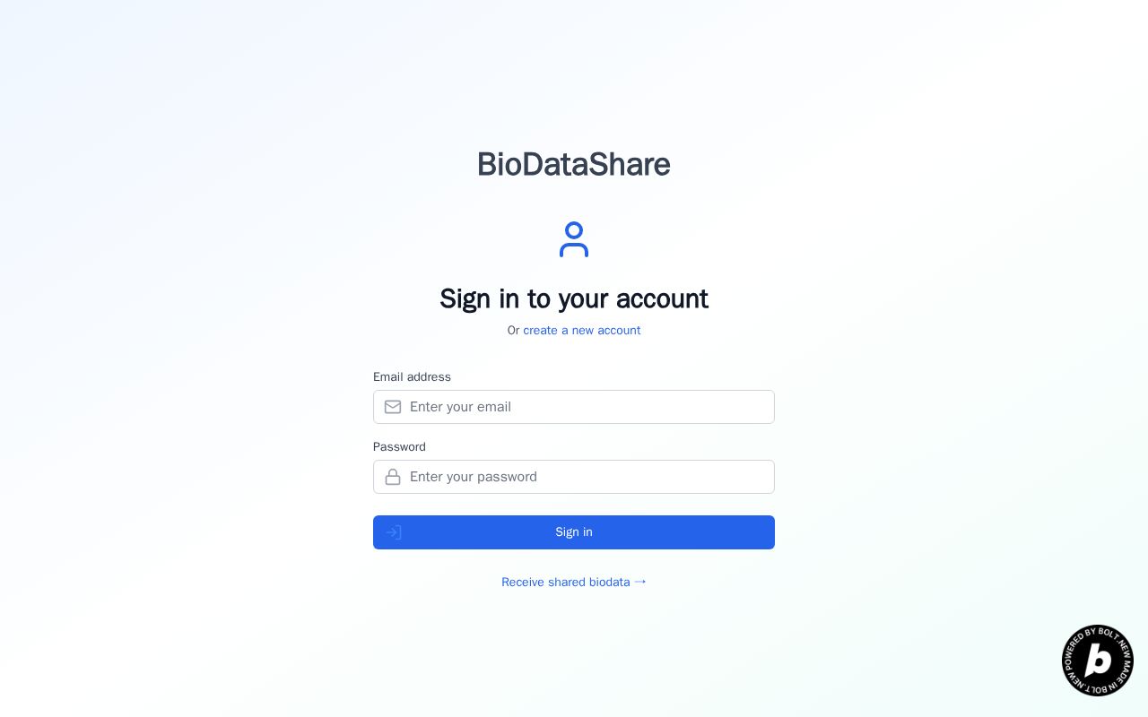 Preview of BioDataShare
