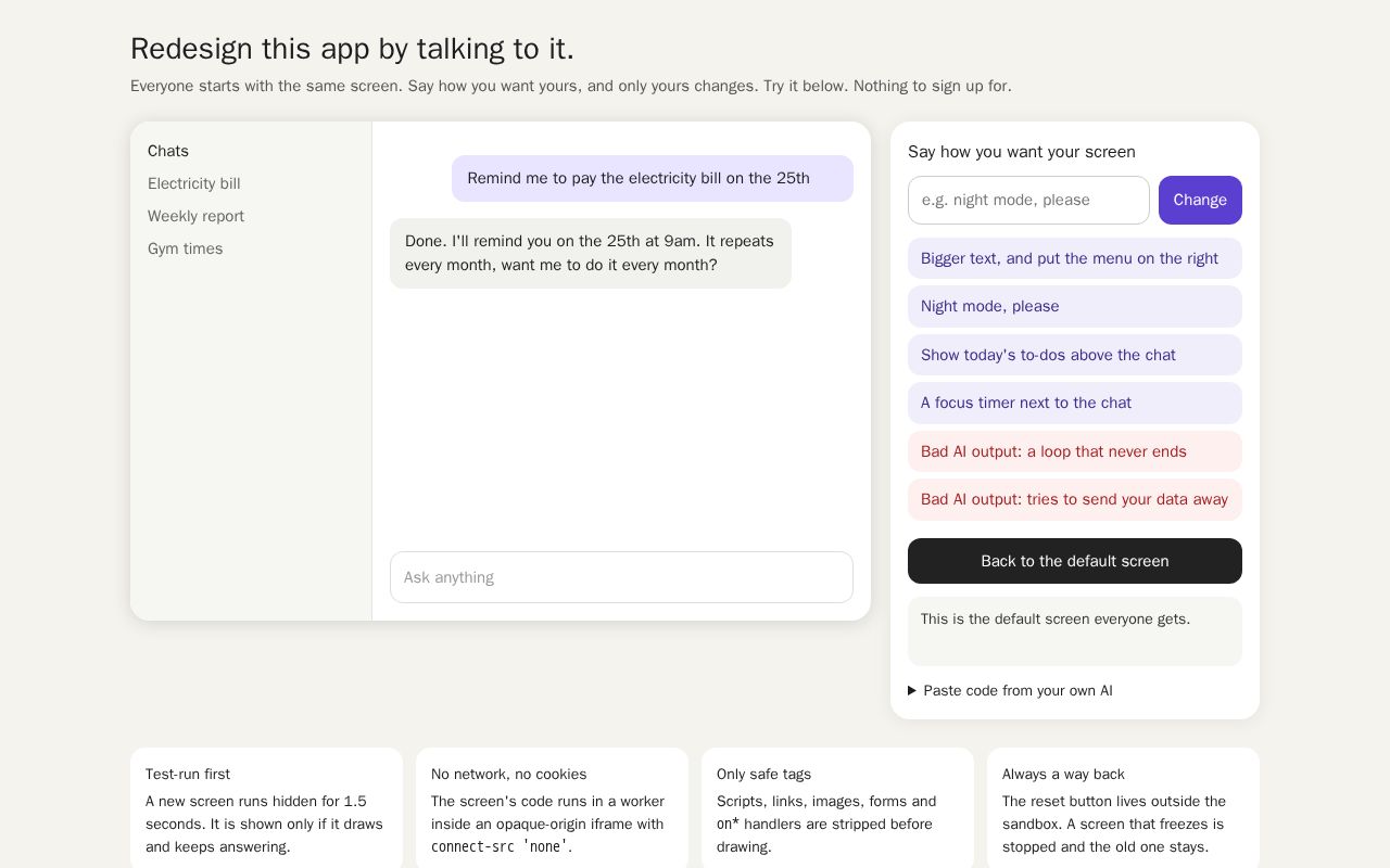 Preview of Unchore Malleable Ui