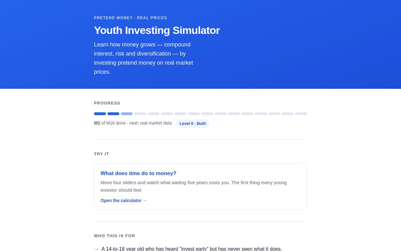 Preview of Youth Investing Simulator