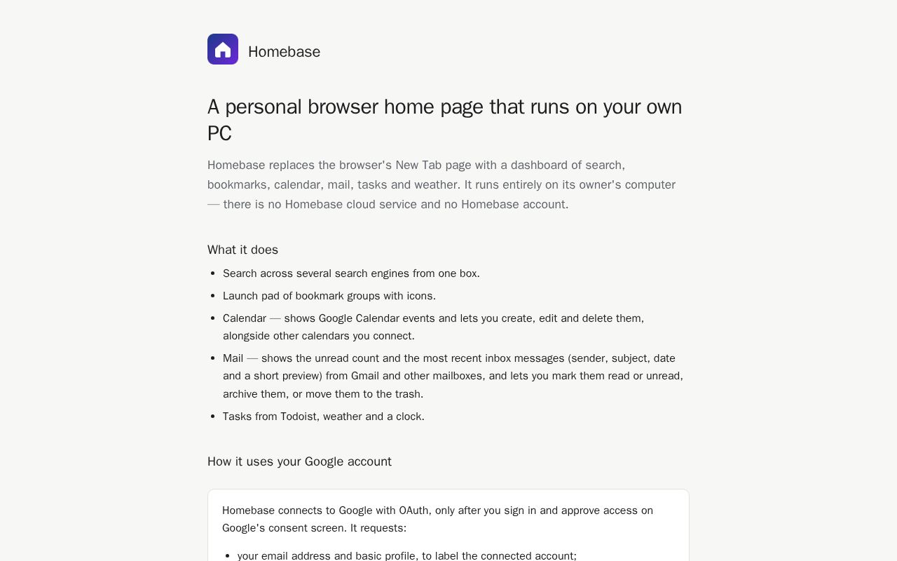 Preview of Homebase