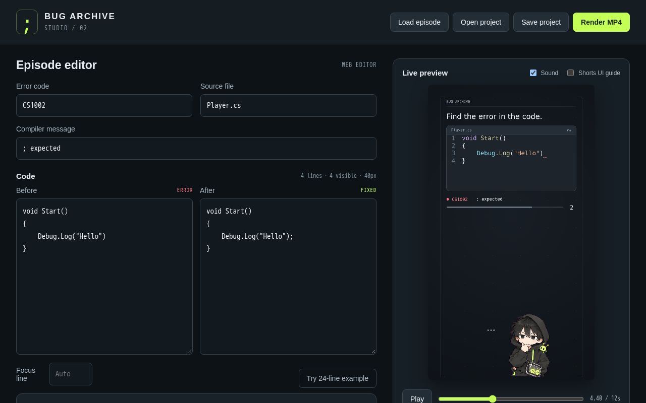 Preview of Bug Archive Studio