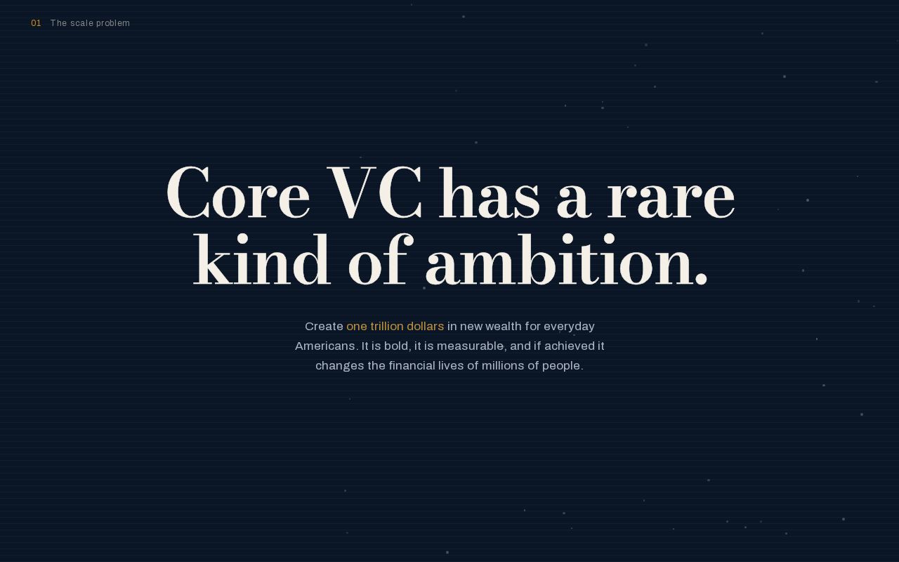 Preview of The Road to One Trillion — Core VC investor pitch
