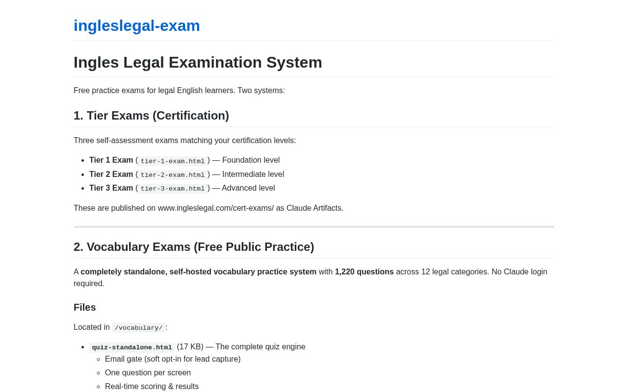 Preview of Ingleslegal Exam
