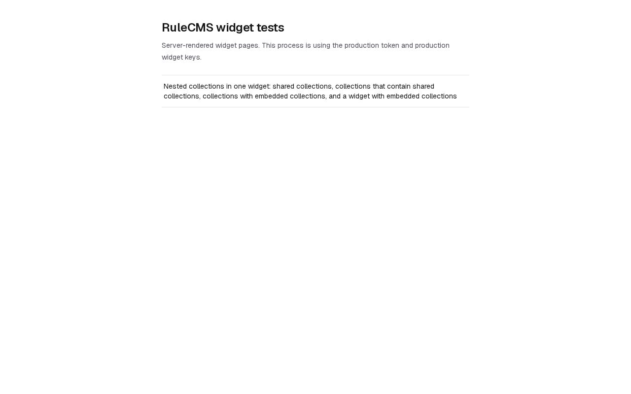 Preview of RuleCMS widget tests