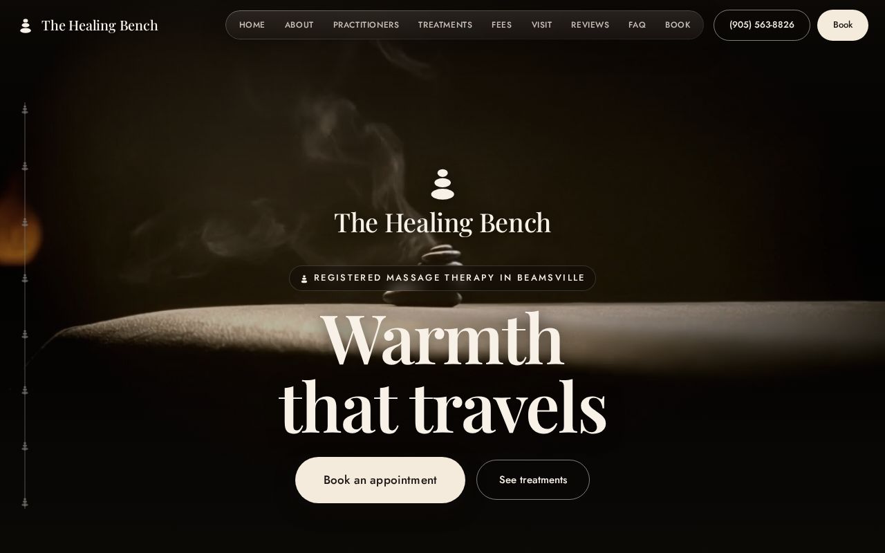 Preview of The Healing Bench, massage therapy and wellness in Beamsville. Preview build.