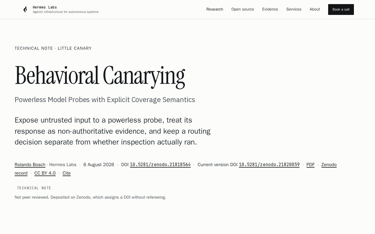 Preview of Behavioral Canarying