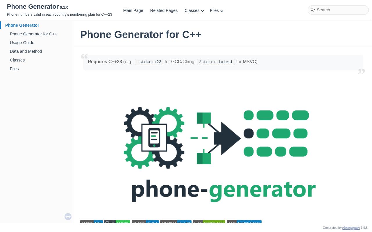 Preview of Phone Generator: Phone Generator for C++