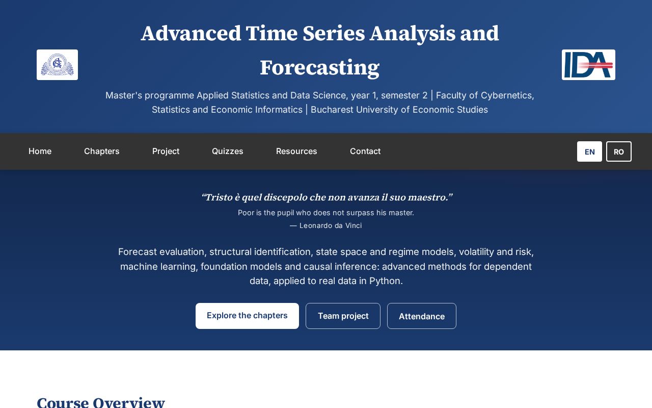 Preview of Advanced Time Series