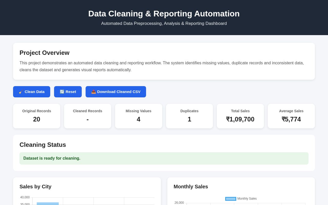 Preview of Data Cleaning Reporting Automation