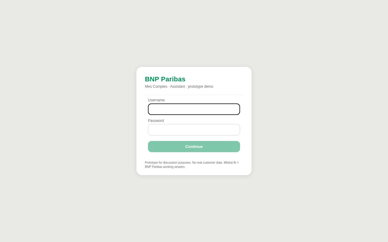 Preview of BNP Retail Assistant Demo