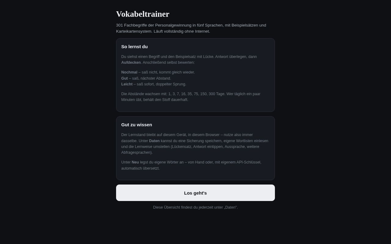 Preview of Vokabeltrainer