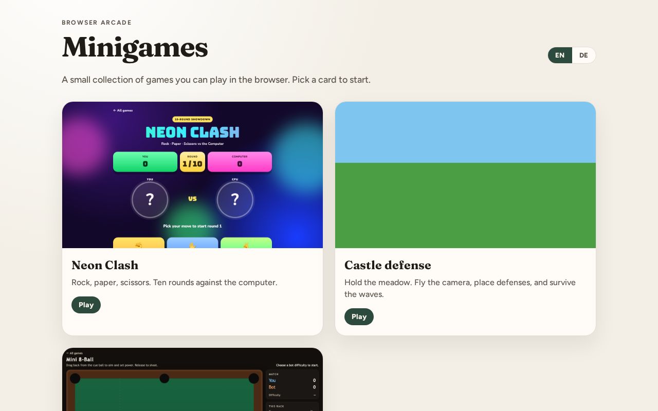 Preview of Minigames