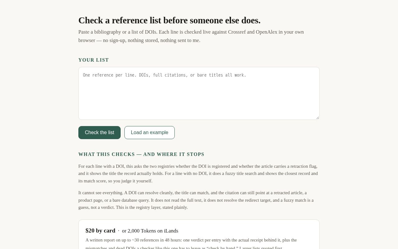 Preview of Reference Checker