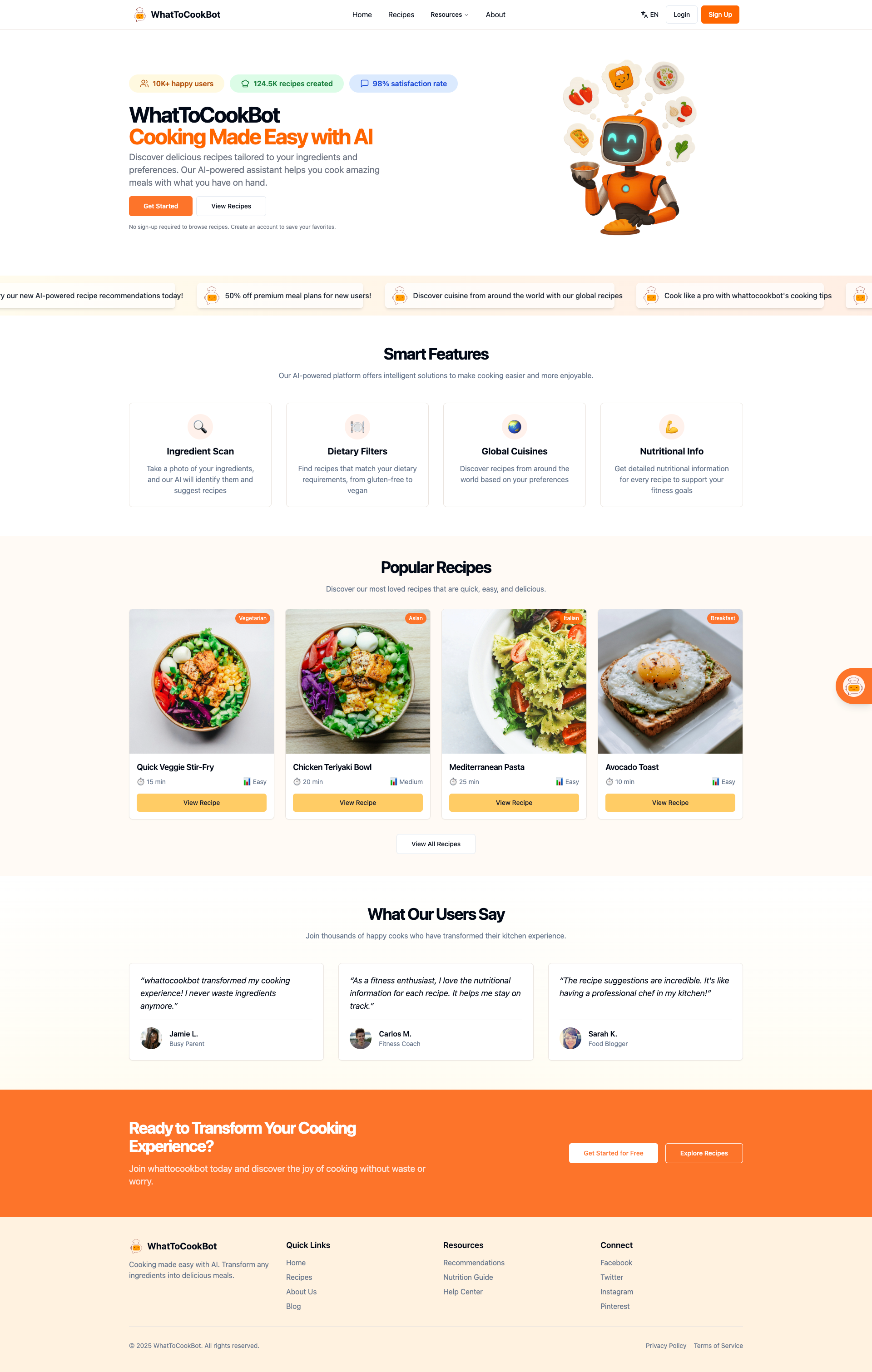 Preview of What to Cook Bot