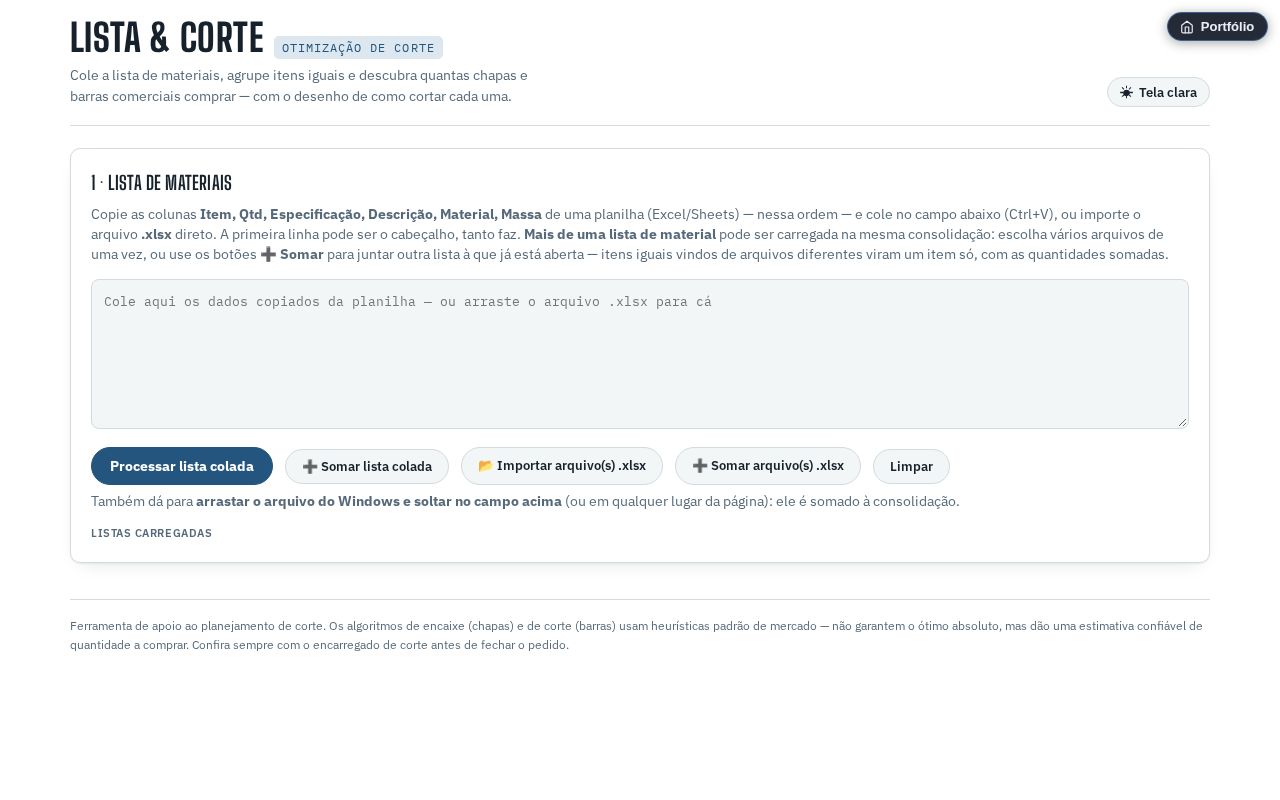 Preview of Lista Corte Web