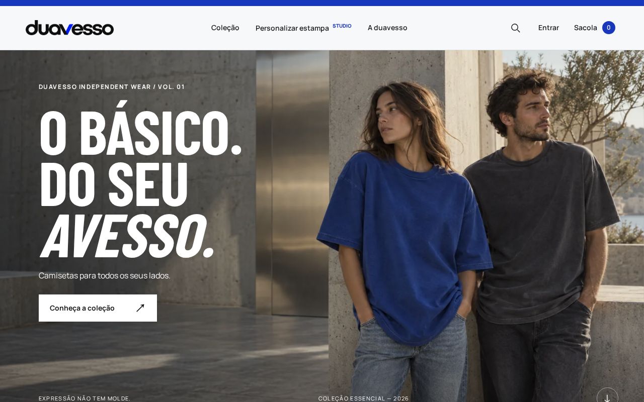 Preview of Duavesso — camisetas oversized e estúdio de estampas personalizadas