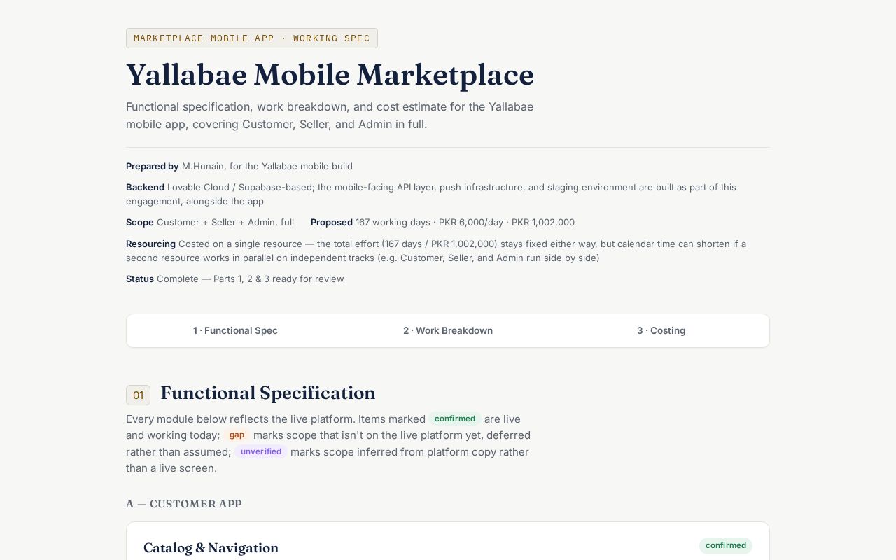 Preview of Yallabae Mobile Spec