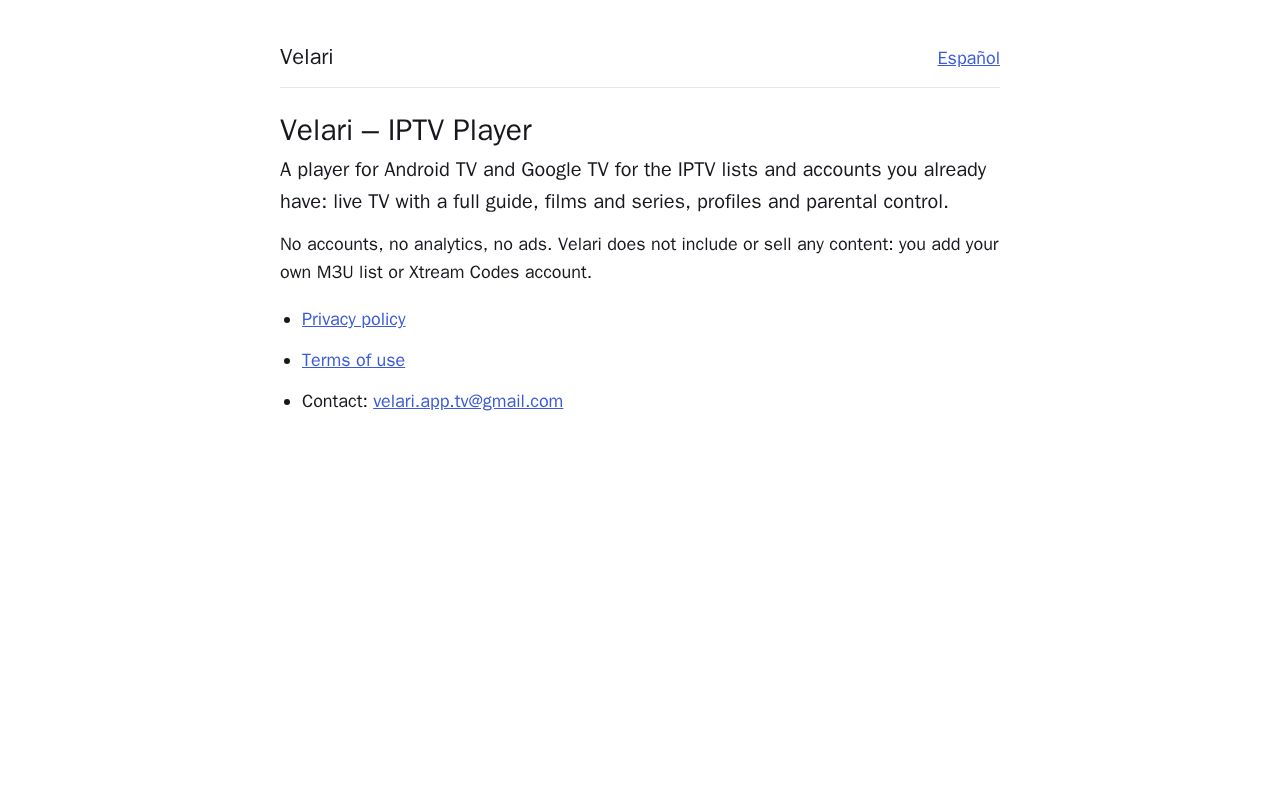 Preview of Velari Tv Github Io