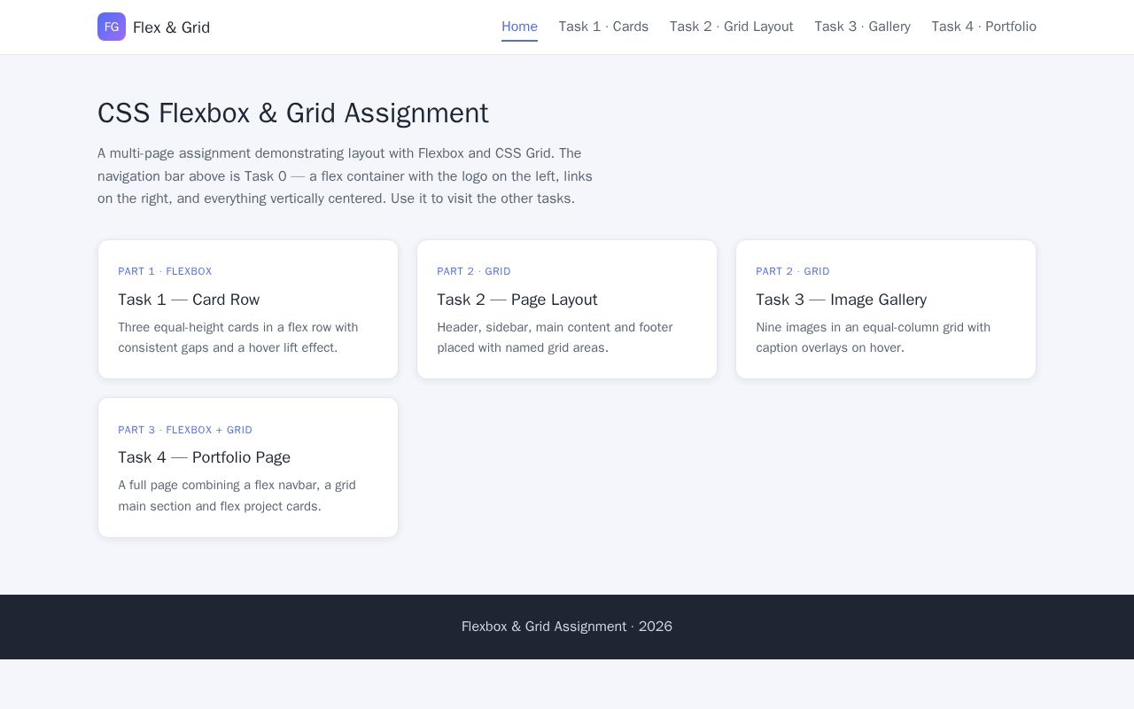 Preview of Flexbox Grid Assignment