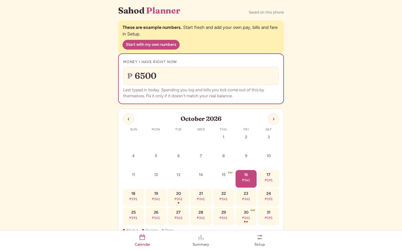 Preview of Sahod Planner