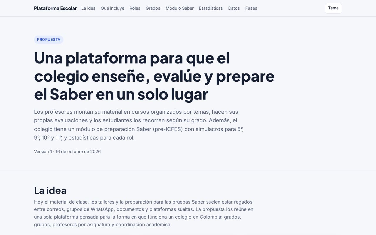 Preview of Propuesta Plataforma Escolar