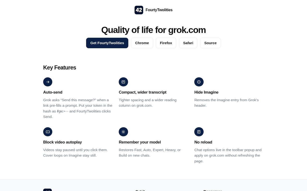 Preview of Extra utilities and quality of life for Grok.com