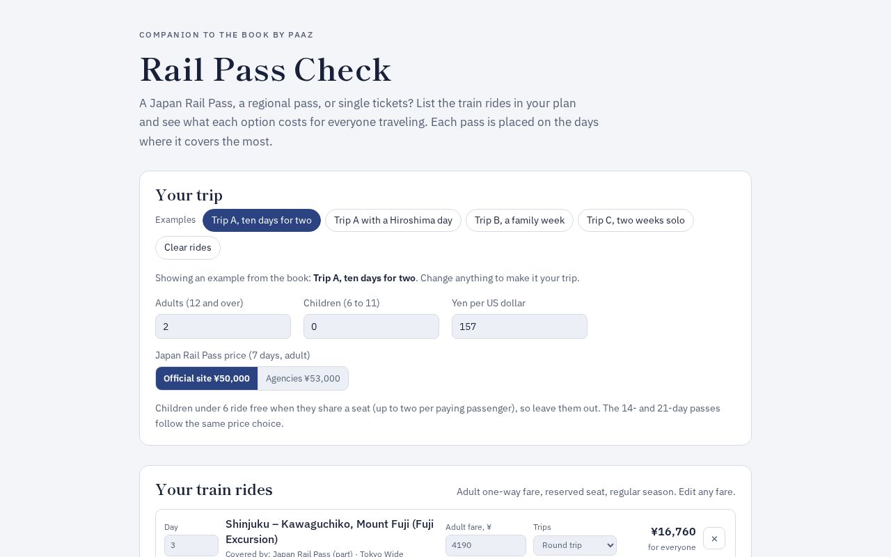 Preview of Japan Rail Pass Check