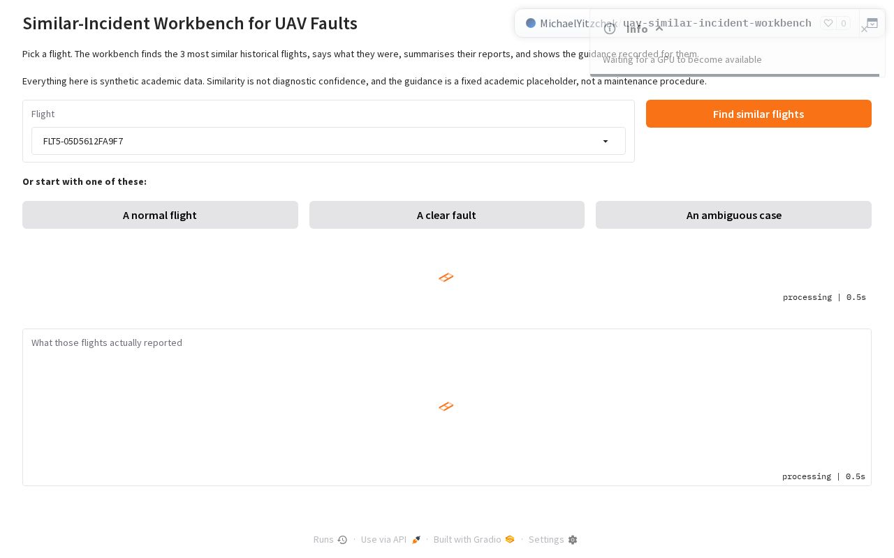 Preview of UAV Fault Workbench