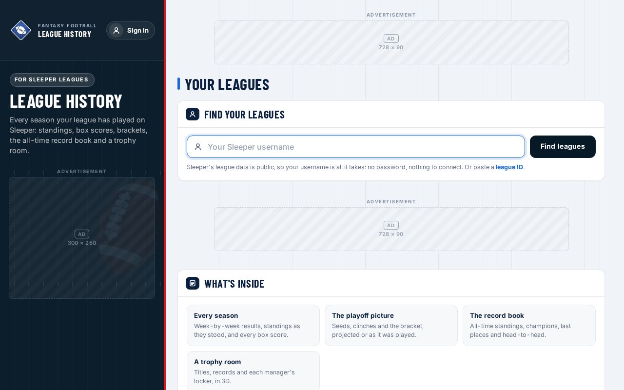 Preview of Leaguehistoryapp