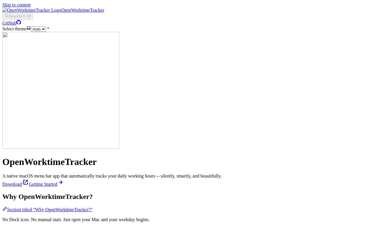 Preview of OpenWorktimeTracker