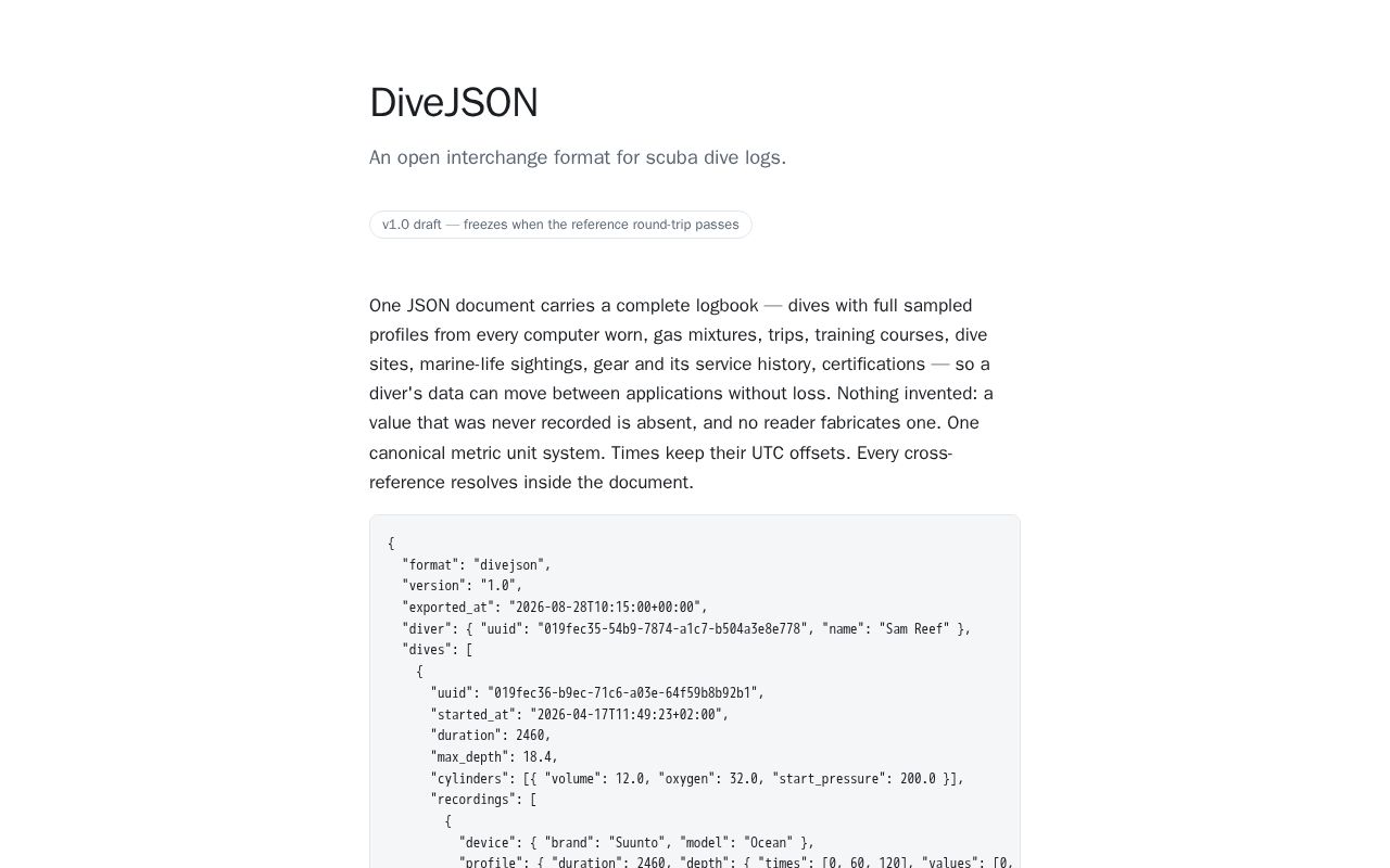 Preview of Divejson