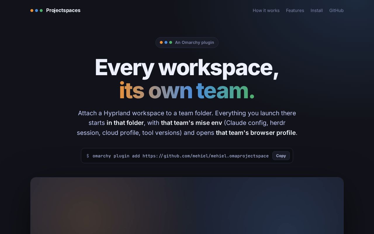 Preview of Projectspaces for Omarchy