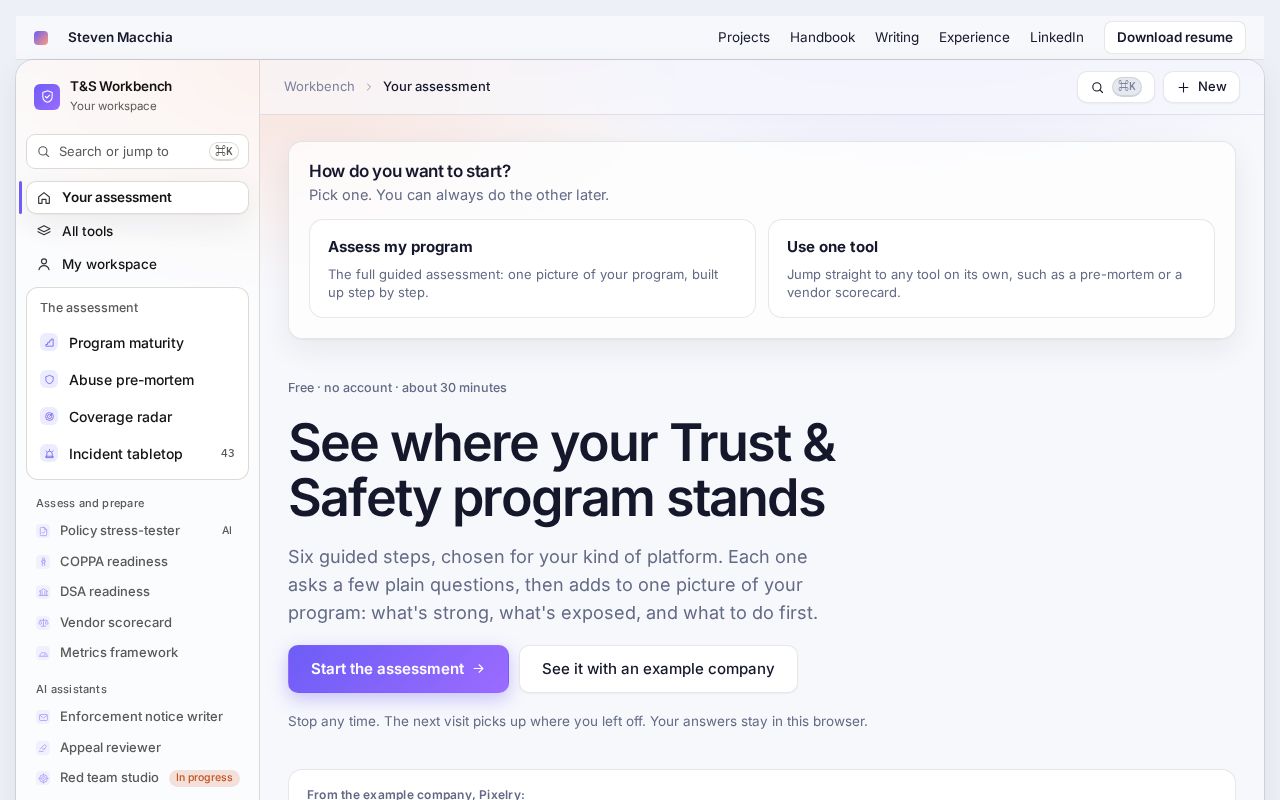 Preview of Ts Workbench
