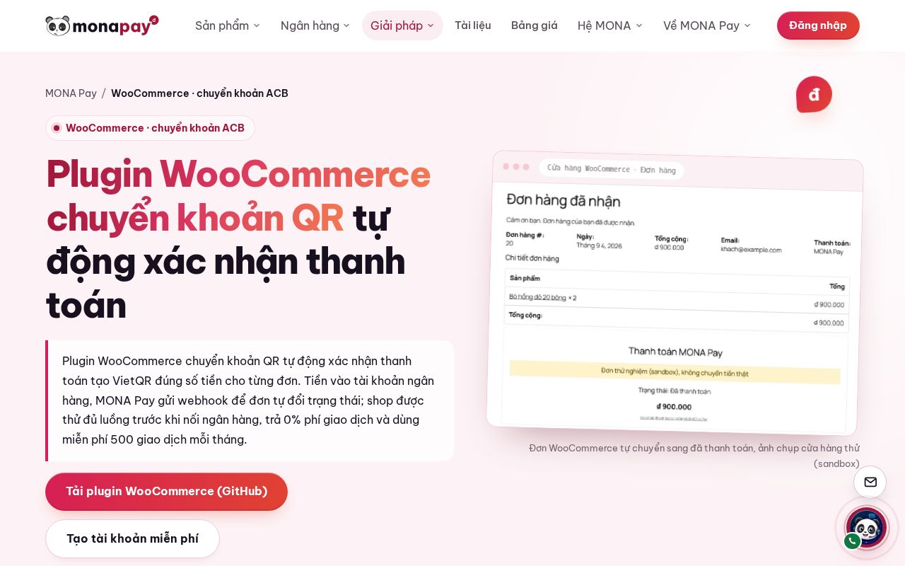 Preview of Woocommerce Monapay