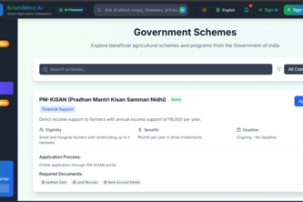 Preview of "KrishiMitra AI," an AI-powered personal assistant to farmer