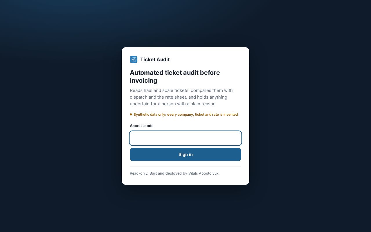 Preview of Ticket Audit