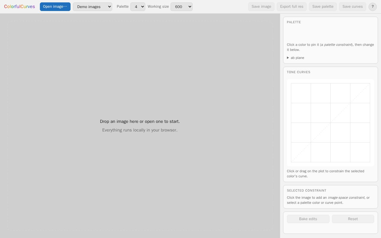 Preview of ColorfulCurvesJS