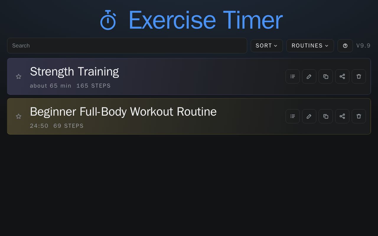 Preview of Exercise Timer