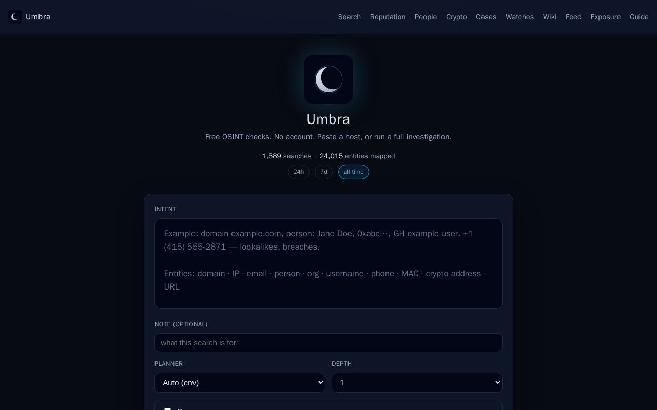 Preview of Umbra Osint